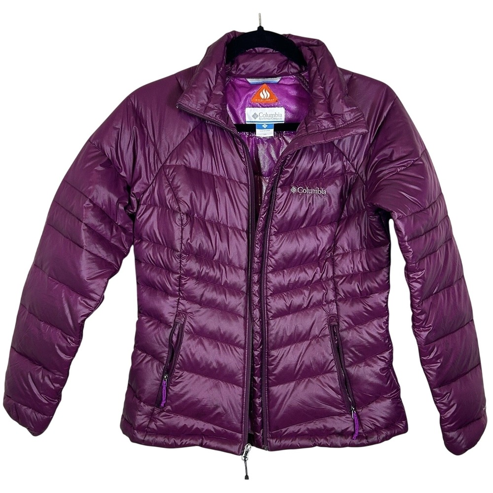 Columbia‎ Puffer Jacket Womens XS Duck Down Omni-Heat Ski Snow Gorpcore Purple